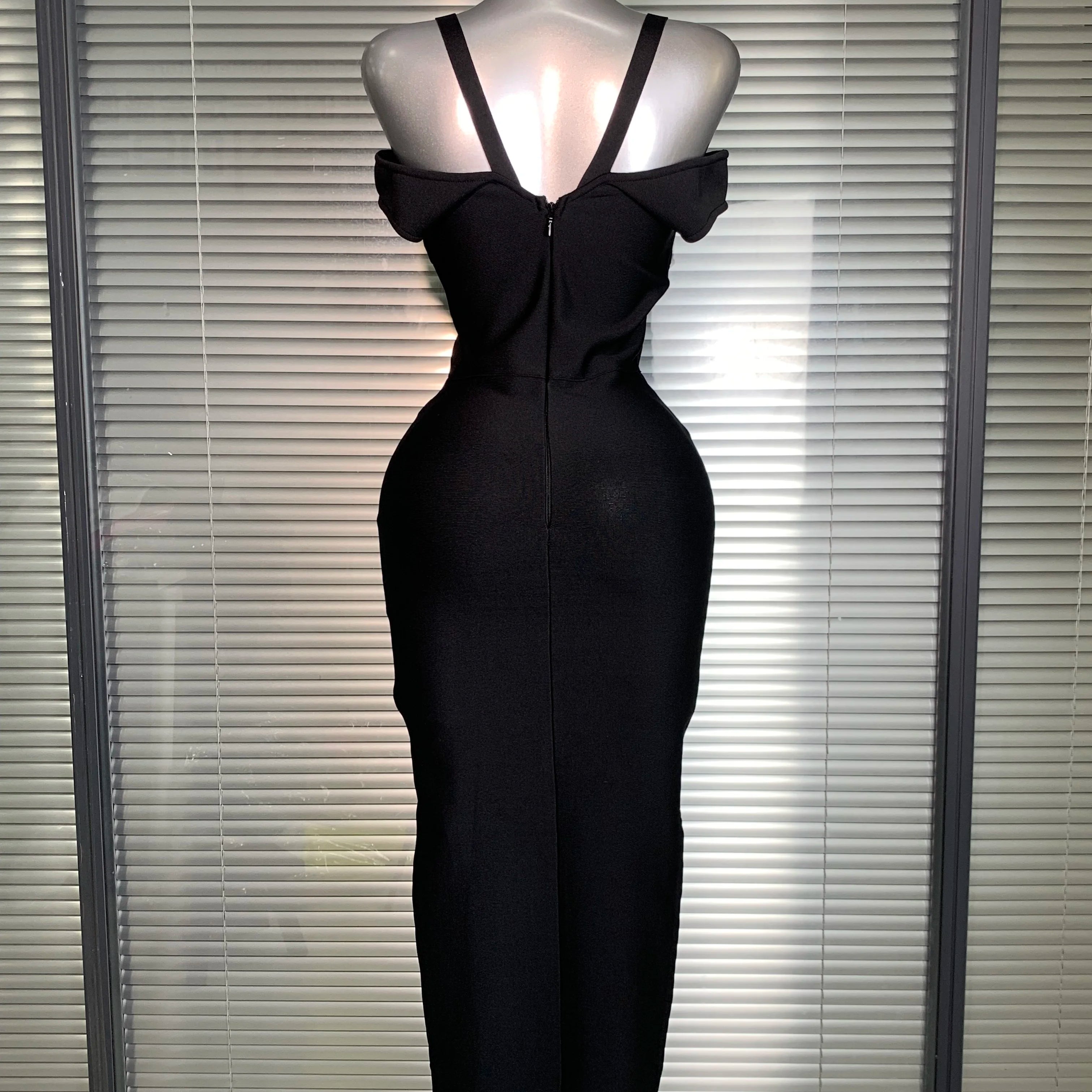 Summer New 2025 Women Sexy Designer Pin Celebrity Black Bandage Dress Split Evening Bodycon Party Dress