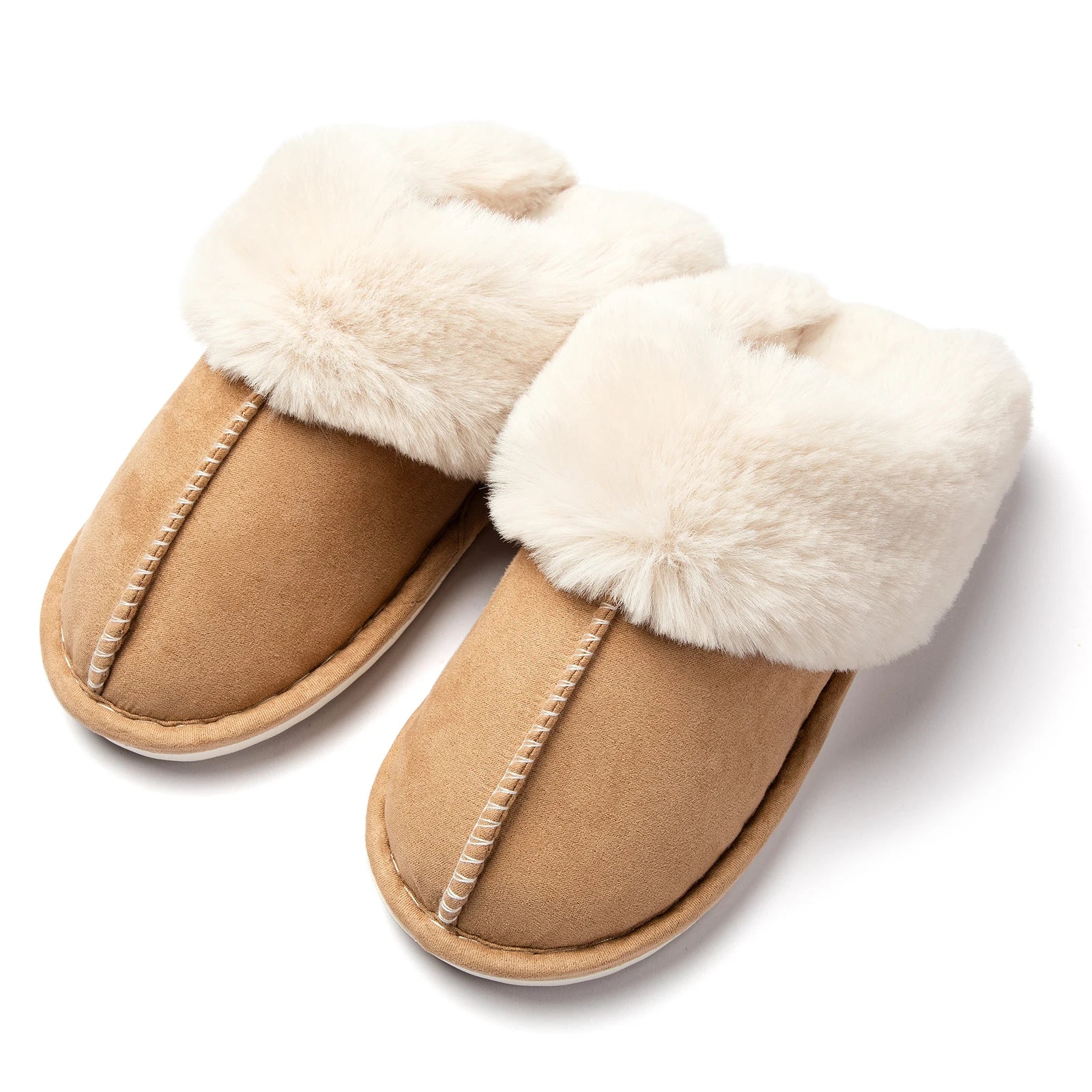 Winter Slippers Women Indoor Outdoor Wear Soft Thick PVC Non-slip waterproofWarm Cute Design Fashion Versatile Khaki