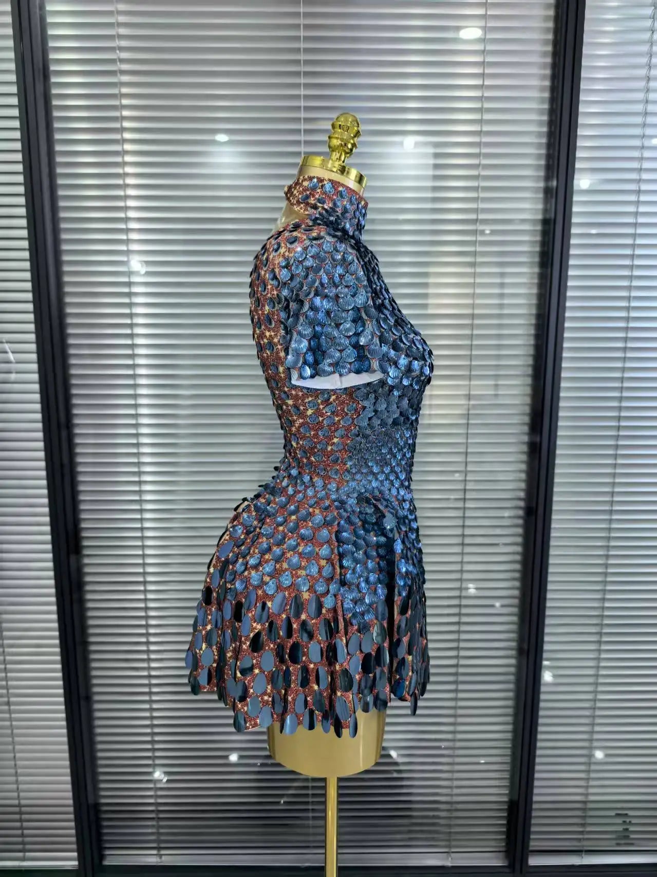 Nightclub Leotard Shining Lovely SequinsMini Dress Costume Celebrate RhinestoneBodysuit Birthday Silver Dresses