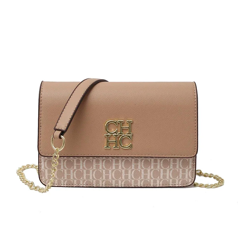 CH Pure Color Design Classic Ladies Crossbody Bag Fashion Luxury Brand Multi Embossed Ladies Handbag Ladies Shoulder Bag CHHC-5-khaki United States