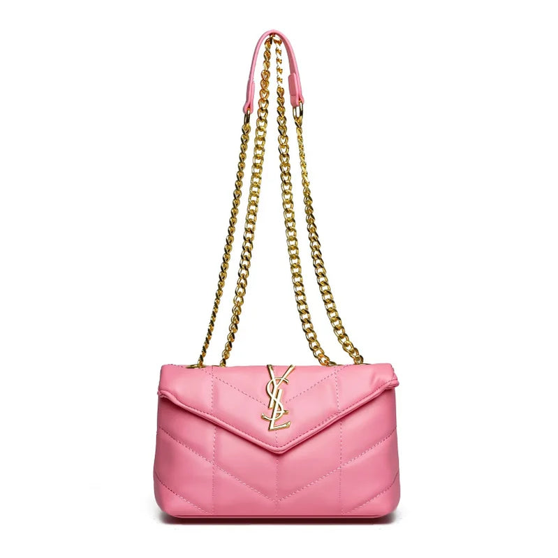 Luxury style chain strap crossbody bag, high-quality small square bag, women's party commuting fashionable shoulder bag