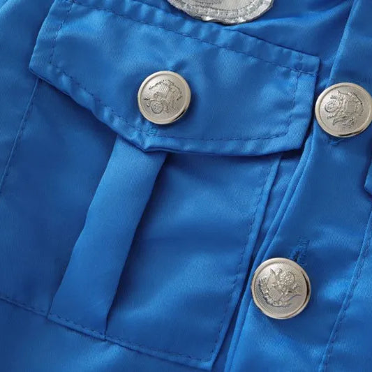 Girls Police Role Play Dress Dressup Clothes Children Police Officer Uniform Playsuits Halloween Performance Costumes