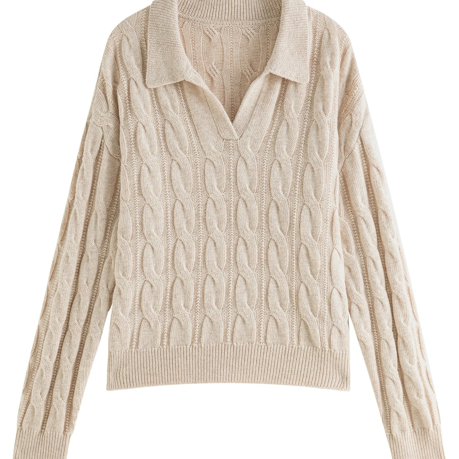 FSLE Elegant Style Cable Knitted Cardigan Sweater Vest Suit New Design Polo Collar Pullover Sweater For Women Officelady