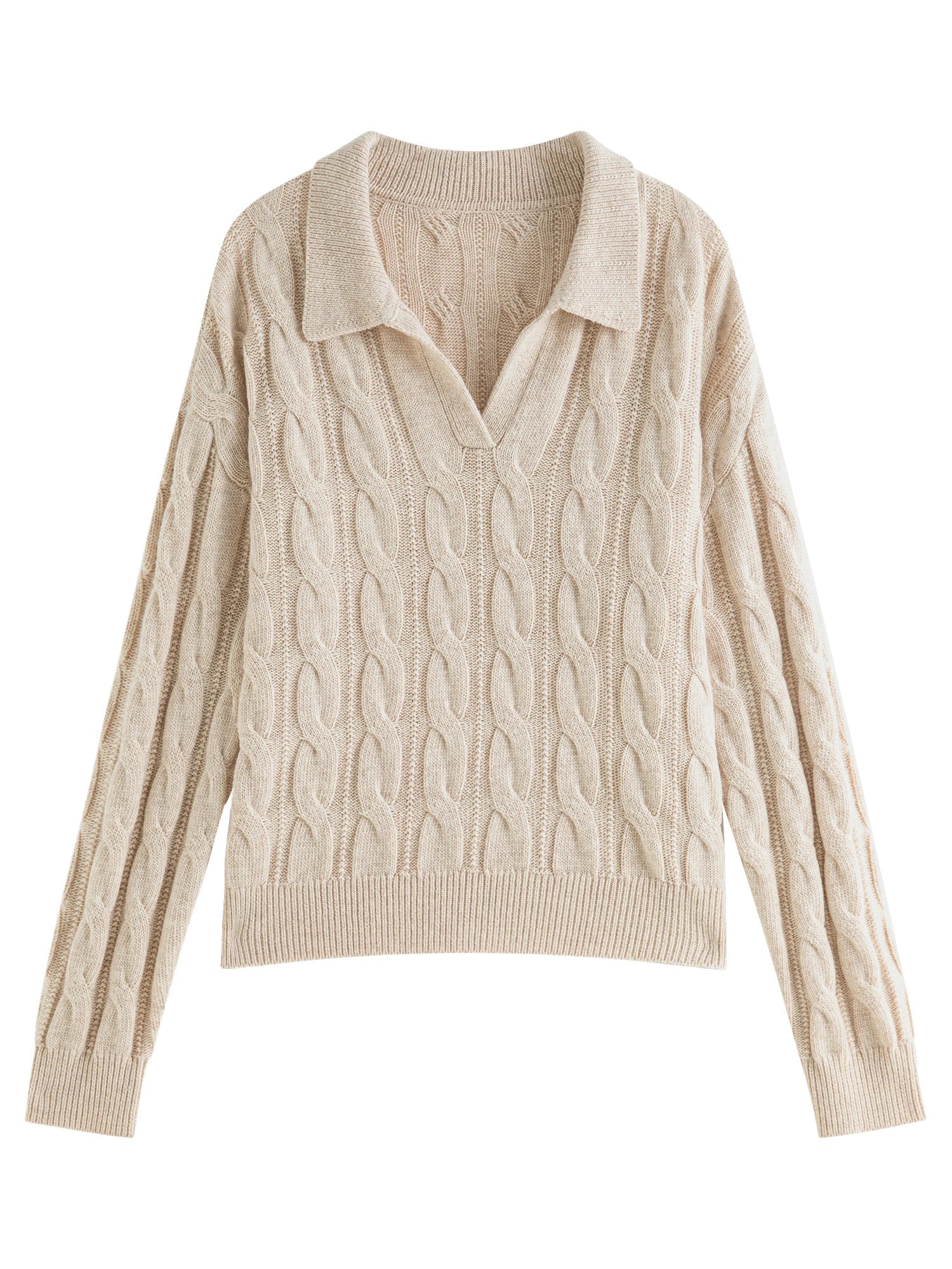 FSLE Elegant Style Cable Knitted Cardigan Sweater Vest Suit New Design Polo Collar Pullover Sweater For Women Officelady