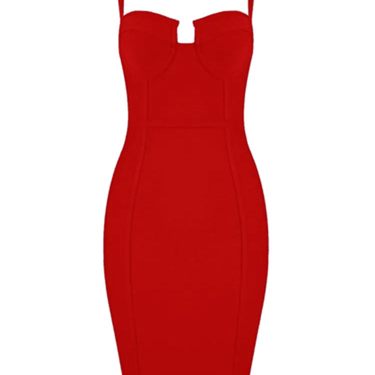 9 Colors Ladies Sexy Blue Yellow Black Rayon Women Summer Bandage Dress Celebrity Designer Fashion Party Dress Vestido