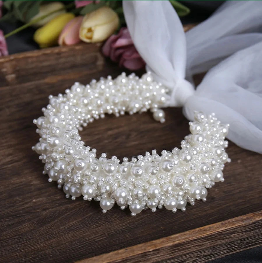 Wedding Hair Accessories Crystal Pearl Hair Belt Wedding Bridal Hair Ornaments Hair Jewelry bride Headdress Headbands FG-0050-A Headbands