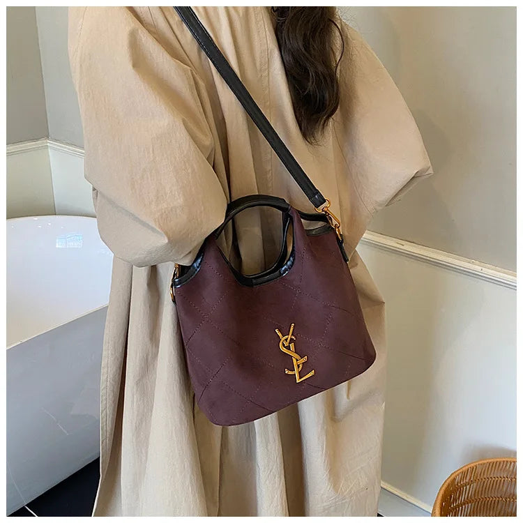 2025 Fall Winter Bucket Bag, Trendy Vintage Inspired Shoulder Bag, Chic Crossbody Purse for Women, Must-Have Stylish Tote