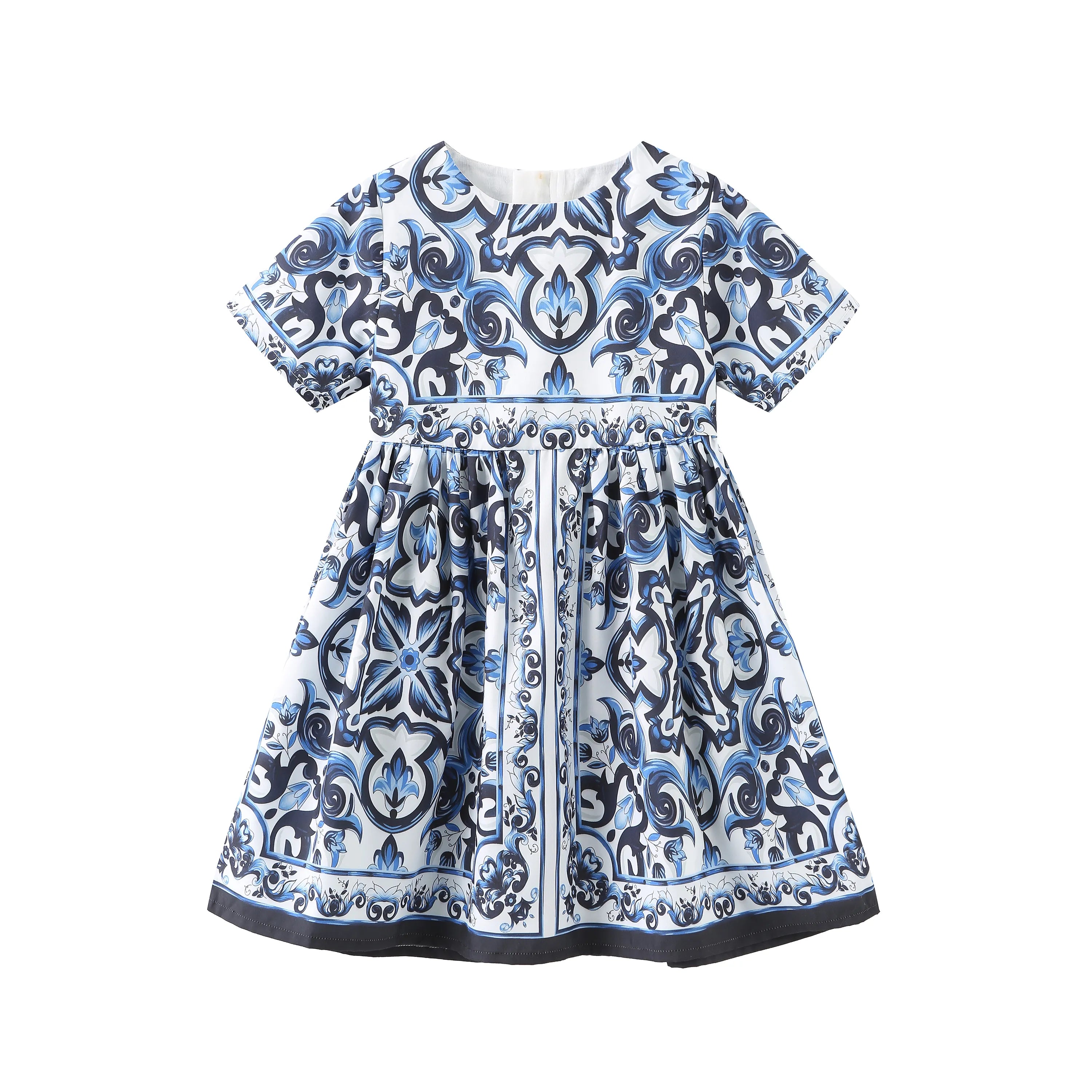 Long Sleeve Dress Girl Dress 2024 Autumn Winter Floral Print Toddler Girl Dresses Kids Clothes Children Dress with Bag 760