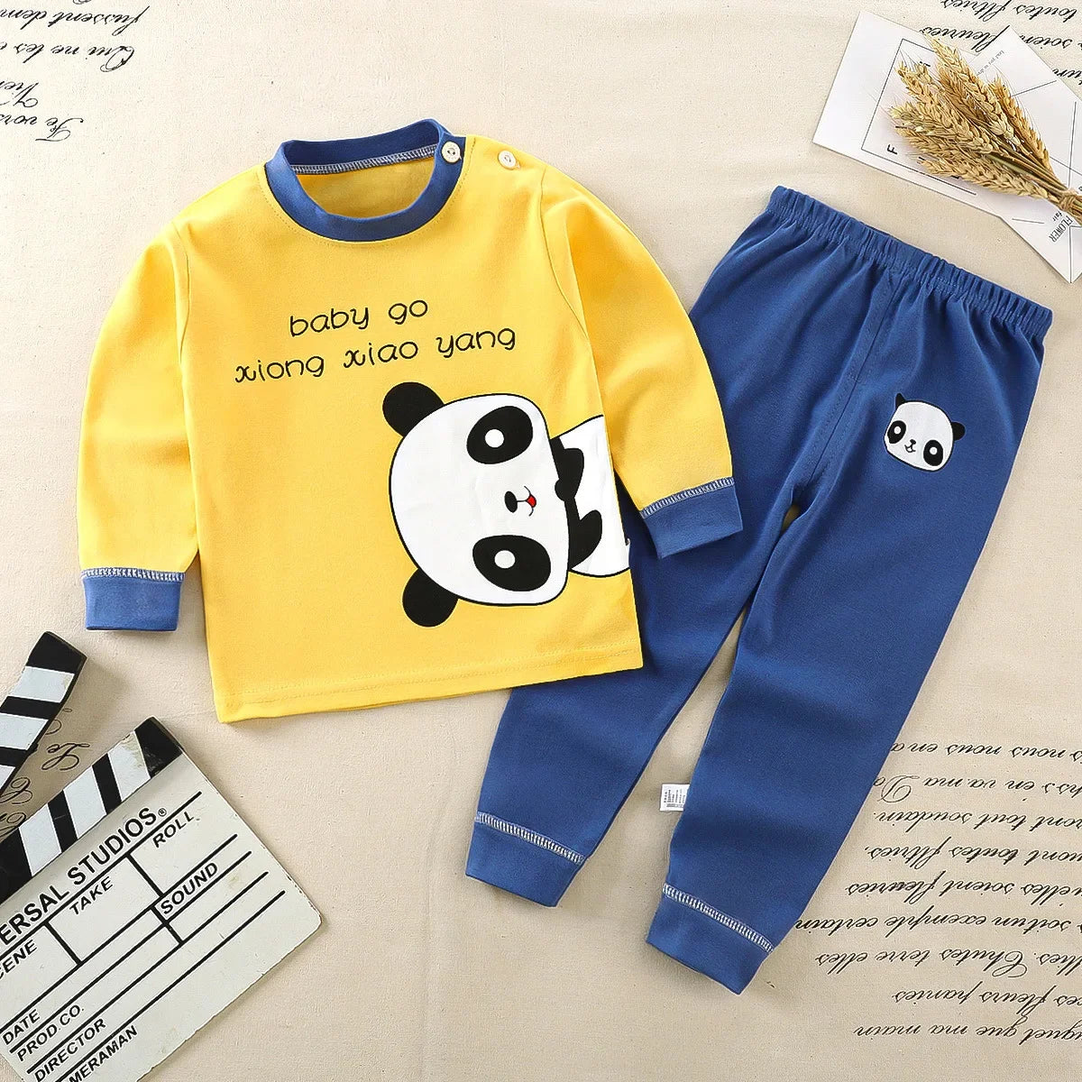Children Sets Kids Clothes Boys Girls Suit Pajamas Children Clothinng Pants Cartoon Autumn Winter Sleepwear Outfits Cotton Style 9