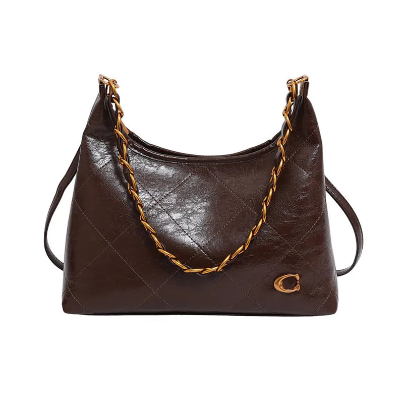 2025 Fall Winter Chain Strap Bag, Niche Shoulder Purse for Women, Versatile Crossbody Tote, Minimalist Day-to-Night Bag Commuter