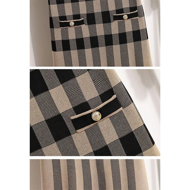 Women Knitted Dresses Spring Autumn Short Sleeve Fashion Striped Slim Sweater Tunics Female Vintage Chic Vestidos