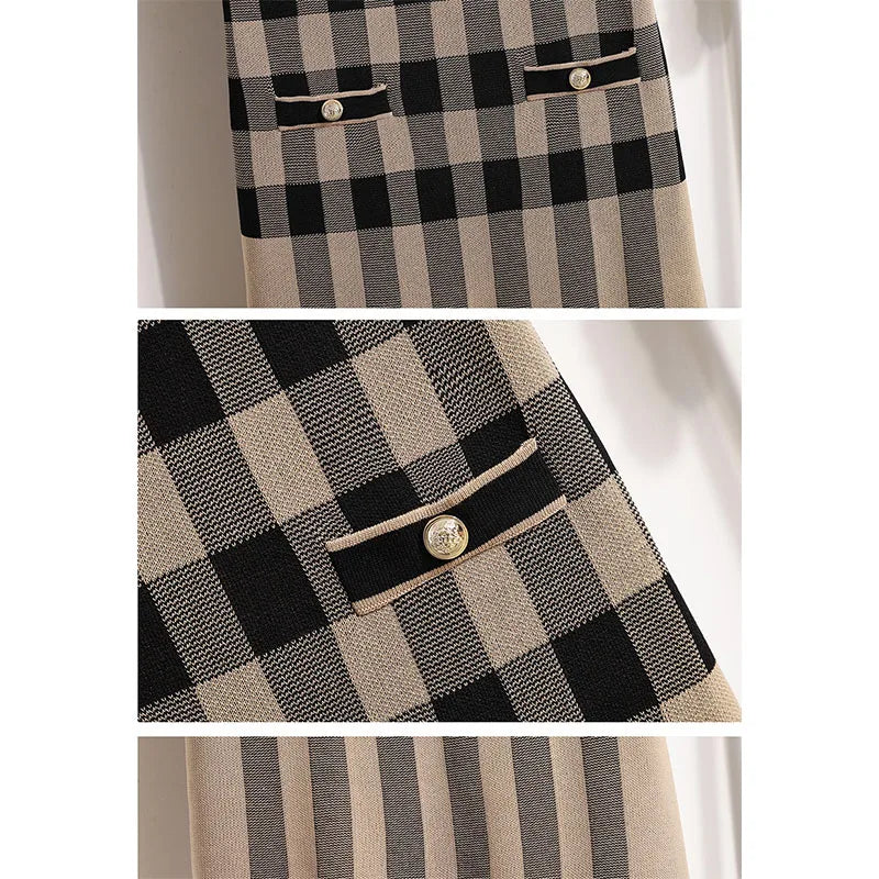 Women Knitted Dresses Spring Autumn Short Sleeve Fashion Striped Slim Sweater Tunics Female Vintage Chic Vestidos