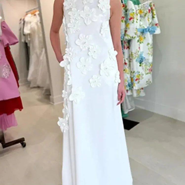 TWOTWINSTYLE Patchwork Lace Up A Line Dress For Women Stand Collar Sleeveless High Waist Spliced Appliques Slim Dresses Female