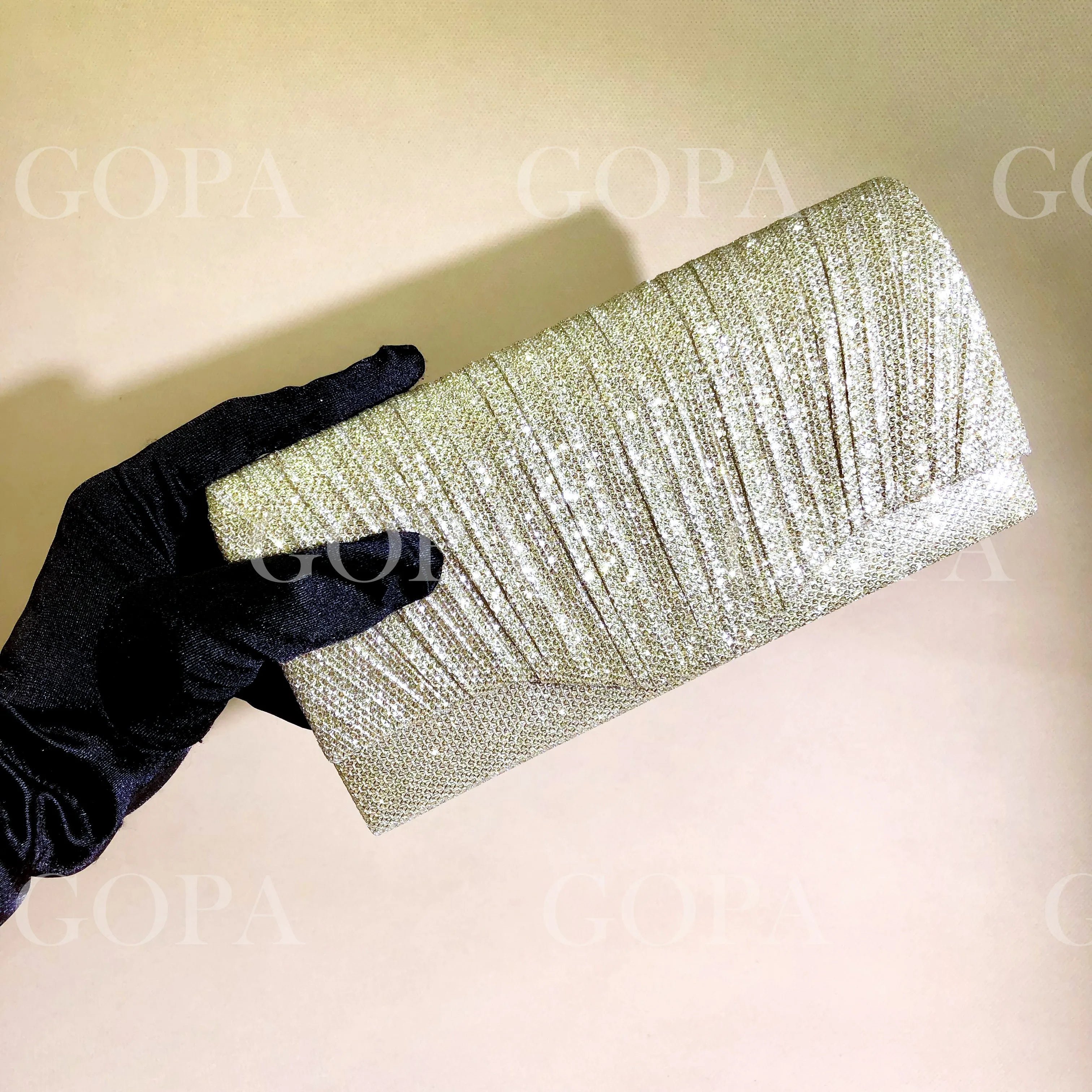 Women Lady Female Evening Dinner Clutch Shimmering Elegant Bag Shoulder bag Handbag Glitter Purse Party Coctail Wedding GOLD