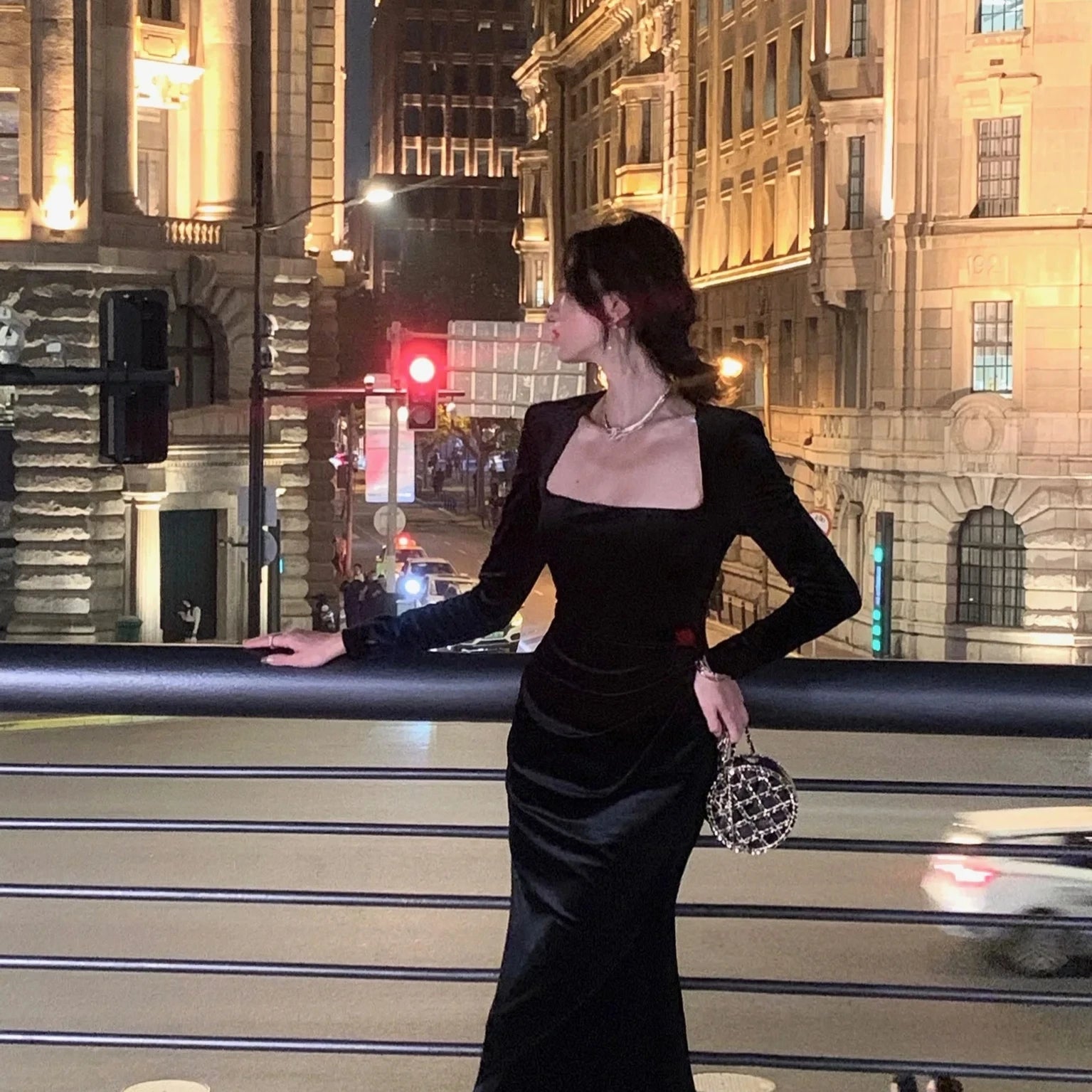 Fashion Elegant Long Black Velvet Dress Spring Women Sexy Bodycon Prom Evening Party Birthday Vestidos Female Vintage Robe