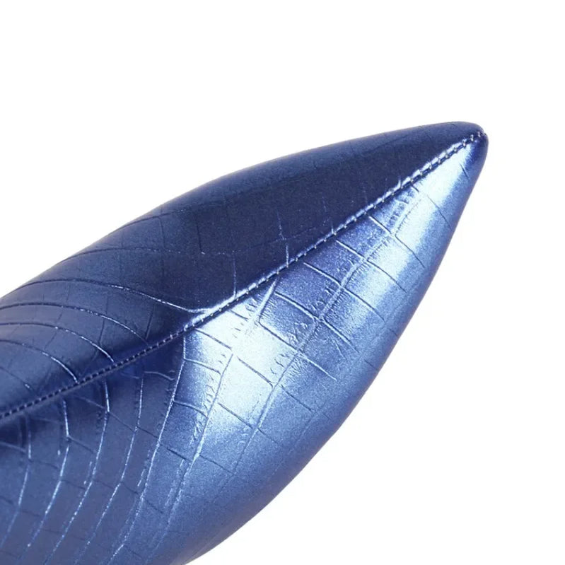 Short Plush 10cm Wolf Teeth Heel Knee Length Boots Back Zipper Pointed Colored Calf Winter Boots Silver Autumn Boots