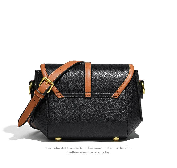 Leather Women Crossbody Shoulder Bags Luxury Solid Color Cow Leather Handbag Female Messenger Tote Bag