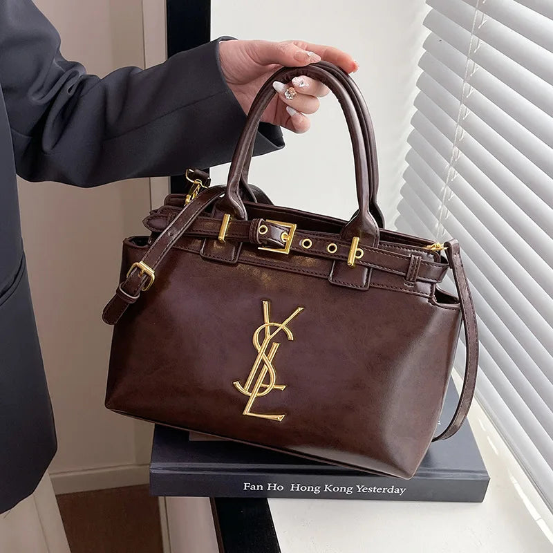 Premium Texture Handheld Women's Bag 2025 New Large-capacity Shoulder Bag Temperament Commuter Messenger Bag Versatile Tote Bag