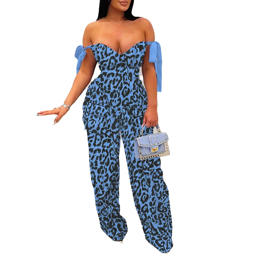 CM.YAYA Oil Painting Printed Women's Set Lace Up Back Crop Top and Pants Suit 2024 Fall Winter Two 2 Piece Sets Outfit Tracksuit Blue