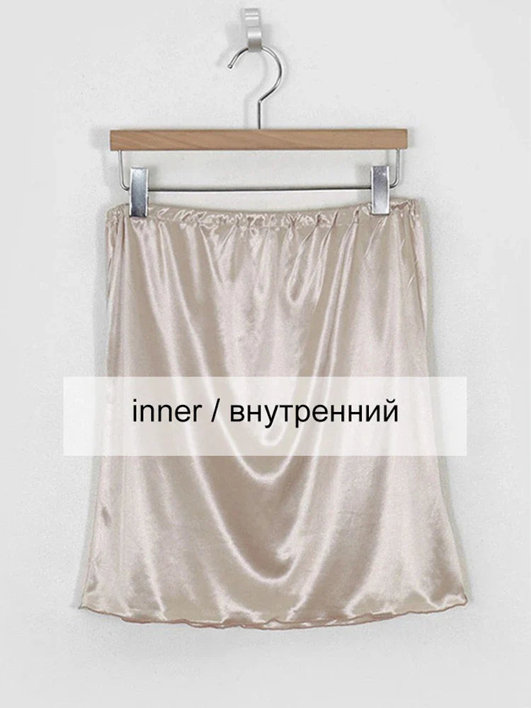 Tossy Summer Hollow Out Knit Long Skirt Casual Wrap Ladies Pencil See Through Midi Skirts 2022 Bodycon Korean Streetwear