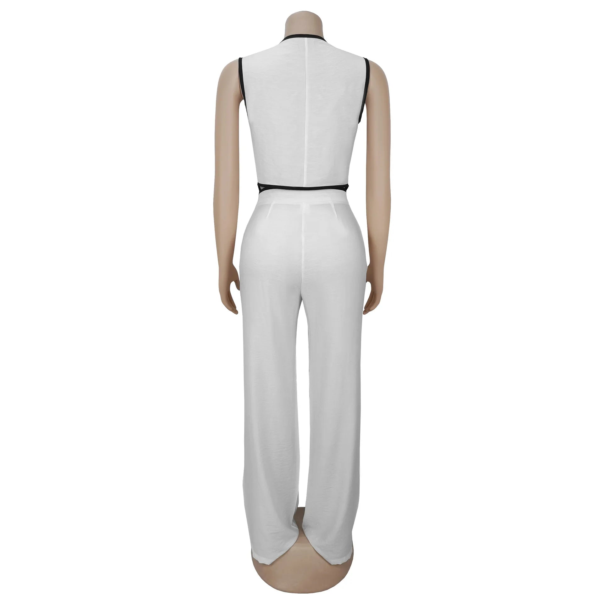 CM.YAYA Fashion Women's Set Strapless Vest Tops and Wide Leg Pants Suit 2025 Summer Street Two 2Piece Sets Outfit Tracksuit