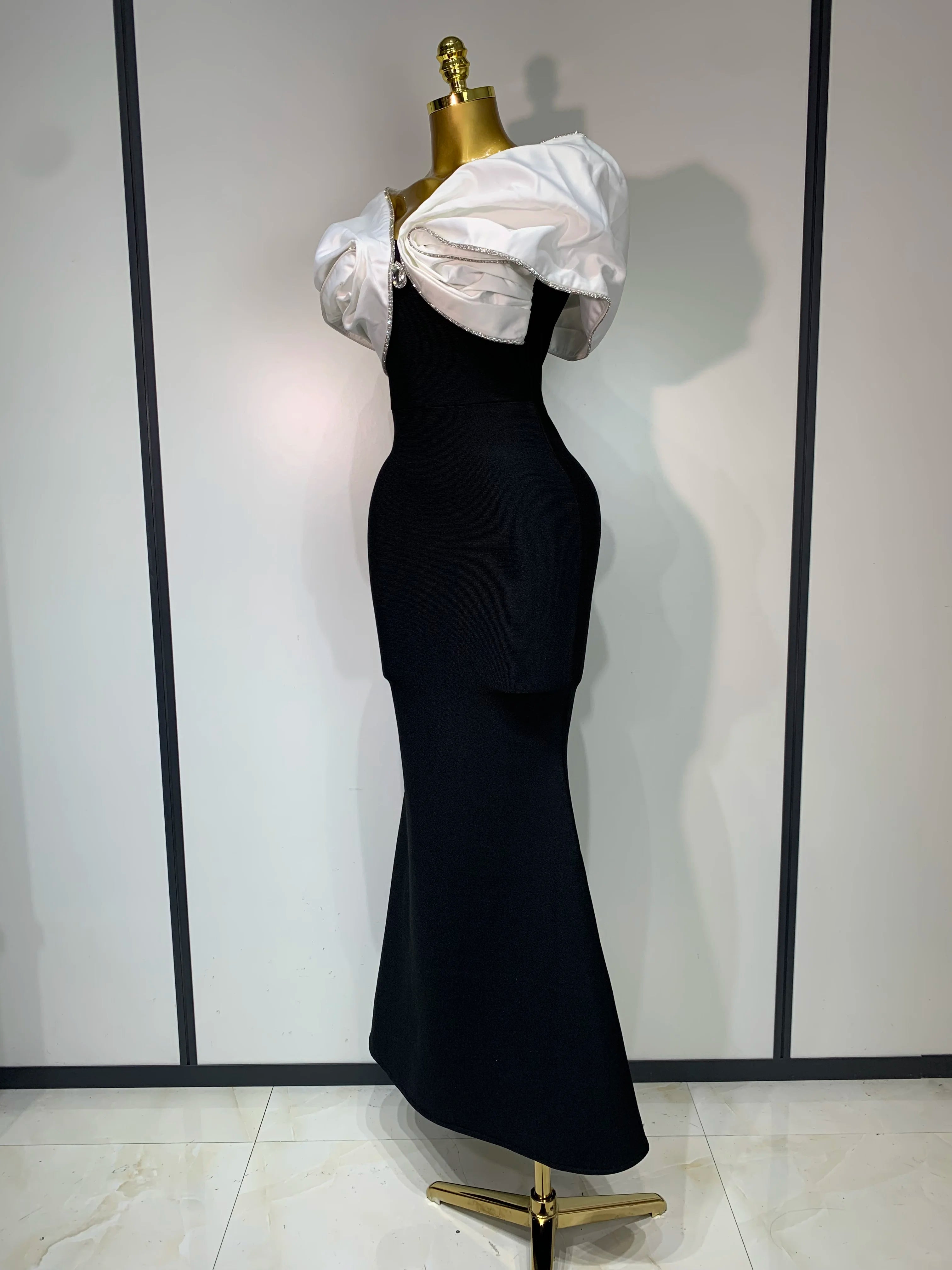 Women Sexy Off Shoulder Rhinestone Bodycon Maxi Long Bandage Dress 2025 Celebrity  Elegant Evening Party Luxury Birthday Outfit