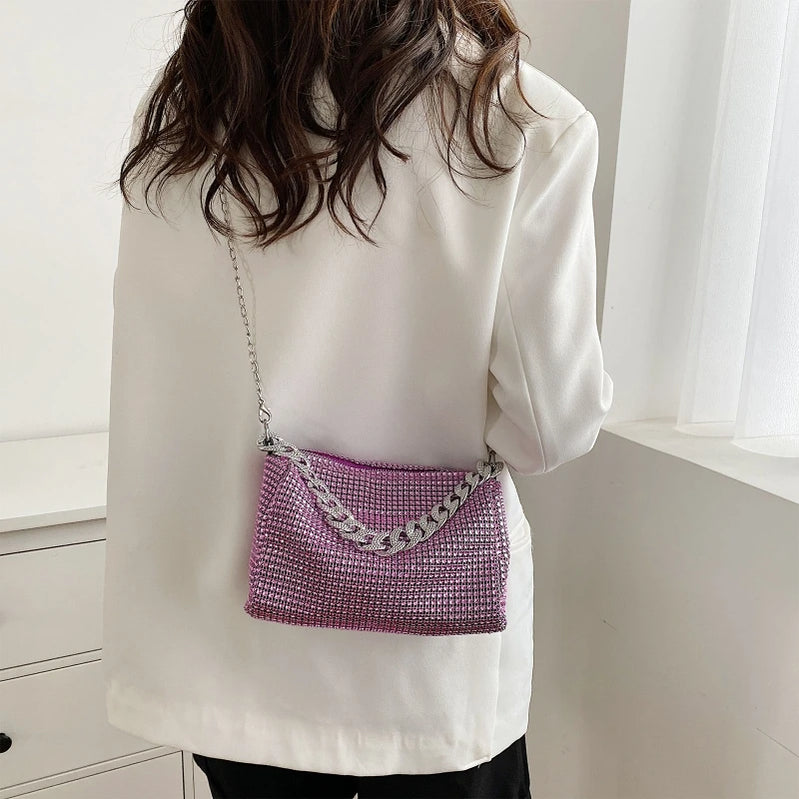 Rhinestone Crossbody Bag Handbag Women Evening Bag Sparkling Handbag for Masquerades Party