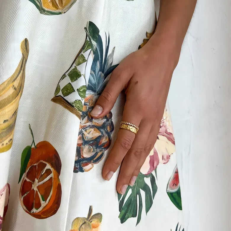 Holiday Beach Style Fruit Maxi Dresses NEW Summer Trendy and Unique Graffiti Print Bodycon Versatile Dress for Women