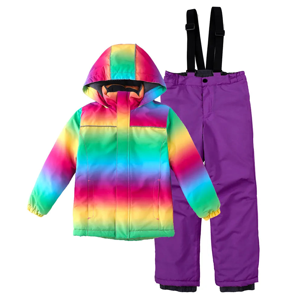3-12T Children Ski Suits Boys Girls Ski Jackets Pants -30 Degrees Kids Winter Snowboard ski Jacket Waterproof Snow Suits