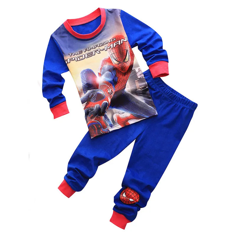 Children's Pyjamas Spiderman Iron Man Set Kids Sleepers Hero Collection Set Boys Girls Cartoon Long Sleeve Sleepwear 2-7T 104