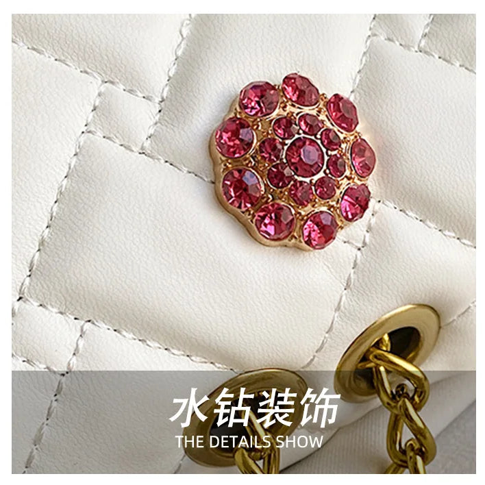 Summer Eagle Head Chain Crossbody Bags for Women UK Brand Designer Fashion Trend Handbag PU Shoulder Bag Diamond Flower Bag