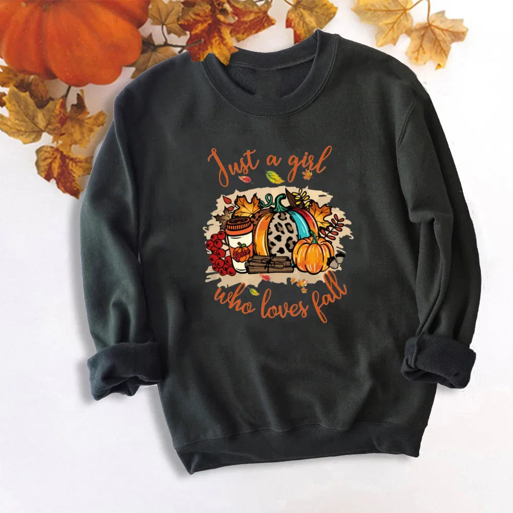 It's Fall Y'all Pumpkin Sweatshirts Thankful Grateful Blessed Hoodie Women Fashion Thanksgiving Pullover Tops Halloween Clothes TM121425-USWBK