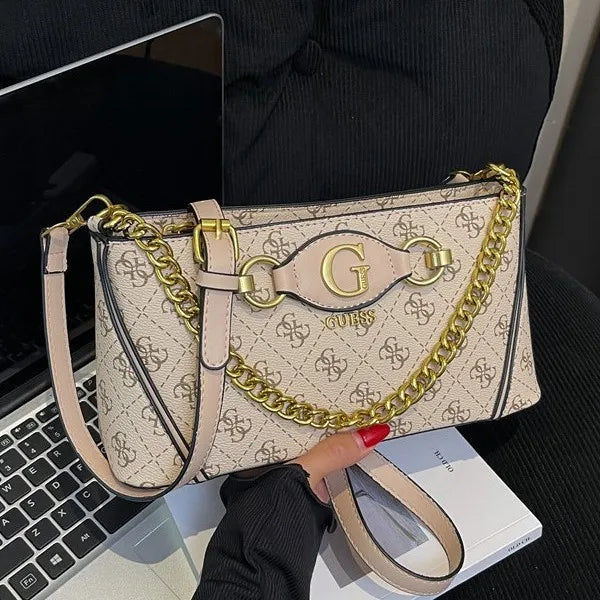 Cross-Border Dropship Available New Fashion Shoulder Bag - Printed Zipper Casual Crossbody Versatile High-End Retro Square Bag