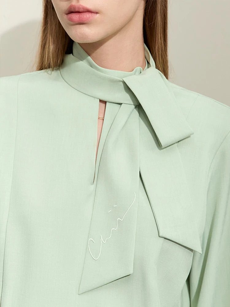 AMII Minimalism Dresses Women Spring 2024 New Commuter Chiffon Long Dress V-neck Embroidery Straps Slim Lady Vestidos 12441095