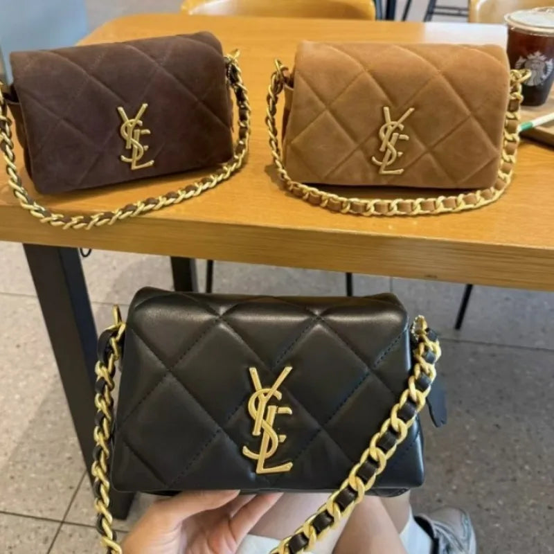 High quality autumn and winter popular frosted leather woolen armpit bag, small fragrant style chain crossbody bag