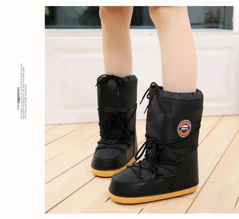 Winter Snow Boots Women Warm Shoes Platform Moon Space Boots Female Velvet Fur Warm Ankle Boots Snowboots