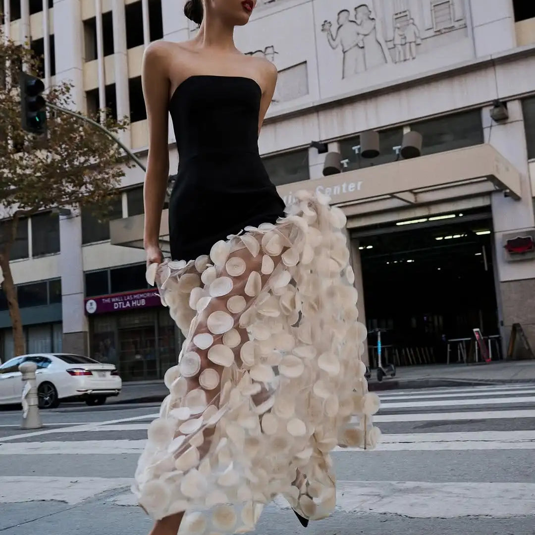 Women Sexy Off the Shoulder Florlas Mesh Long Maxi Dress Celebrate Birthday Party Evening Outfit Vestido