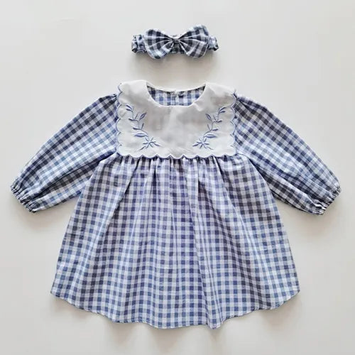 Sister Clothing Autumn Spring Kids Princess Dresses Baby Girls Rompers Long Sleeve Cotton Embroidery Children Clothes JM202 Dress