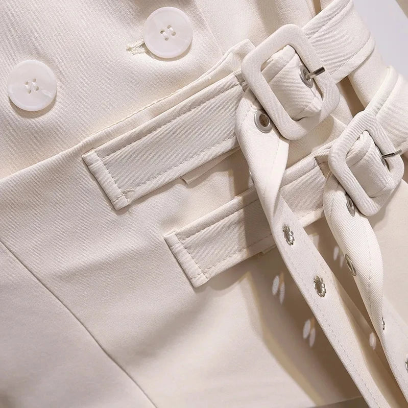 Women Blazer Autumn Women Clothing Belt Coats Long Sleeve Jacket Women Irregular Suit Dress for Women OL Solid Blazer Femme