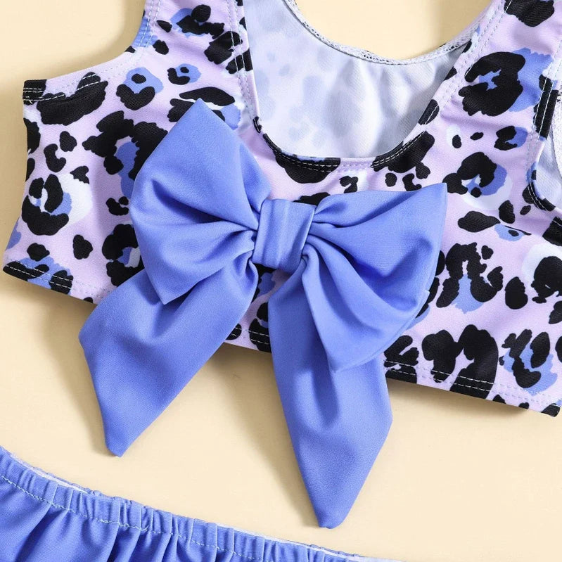 New Girls Swimsuit for Children Summer Beach Two-Piece Suits Kids Swim Clothing Backless Sleeveless Breathable Swimwear