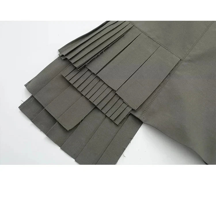 HH TRAF Summer Woman Fashion Asymmetrical Tank Tops Casual Square Neck Slim Fit Sexy Backless Tops Female Chic Pleated Top