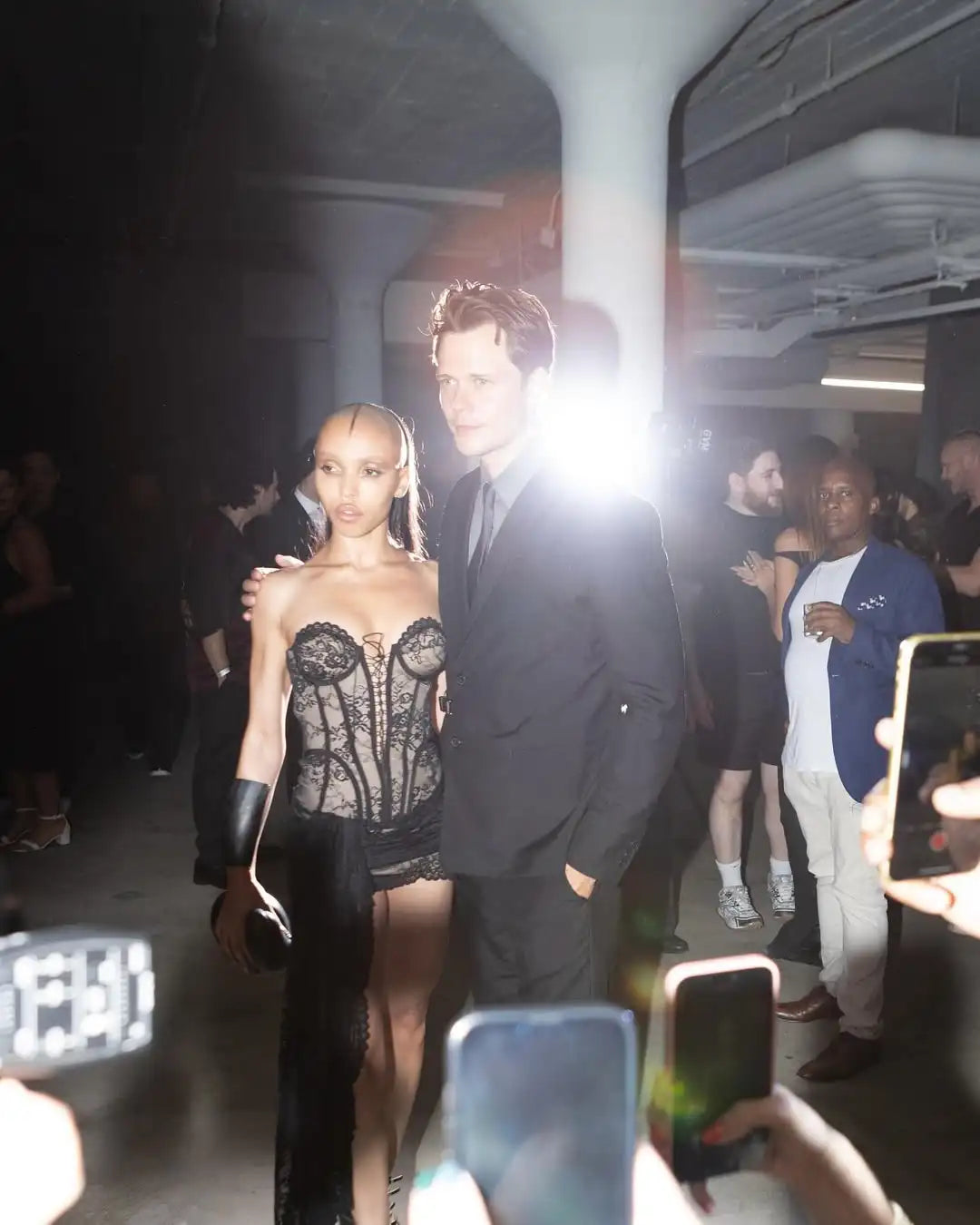 Top Quality Women Sexy Strapless Lace Bodycon Draped Mini Dress Celebrity Red Carpet TV Show Performance Stage Wear