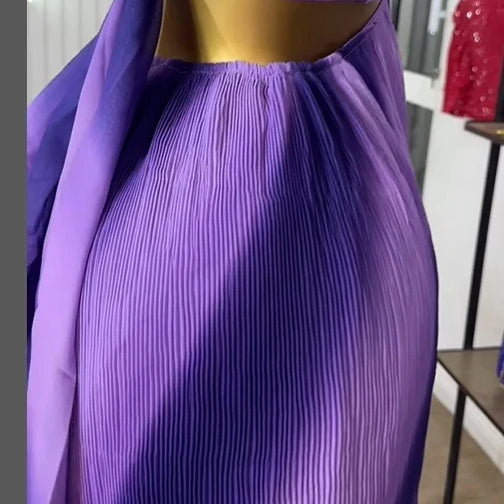 CM.YAYA Women Sleeveless Strap Gradient Printed Big Swing Dress 2025 Beach Holiday Evening Night Party Vestidos Sexy Dresses