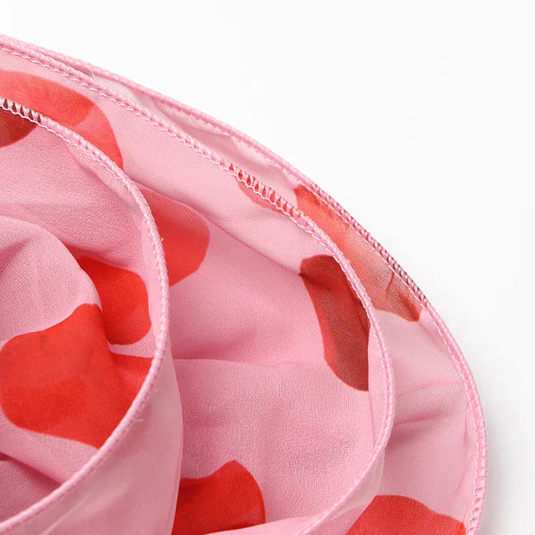 TWOTWINSTYLE Cut Out Ruched Patchwork Floral Dress For Women V Neck Long Sleeve High Waist Print Mini Dresses Female Clothes New