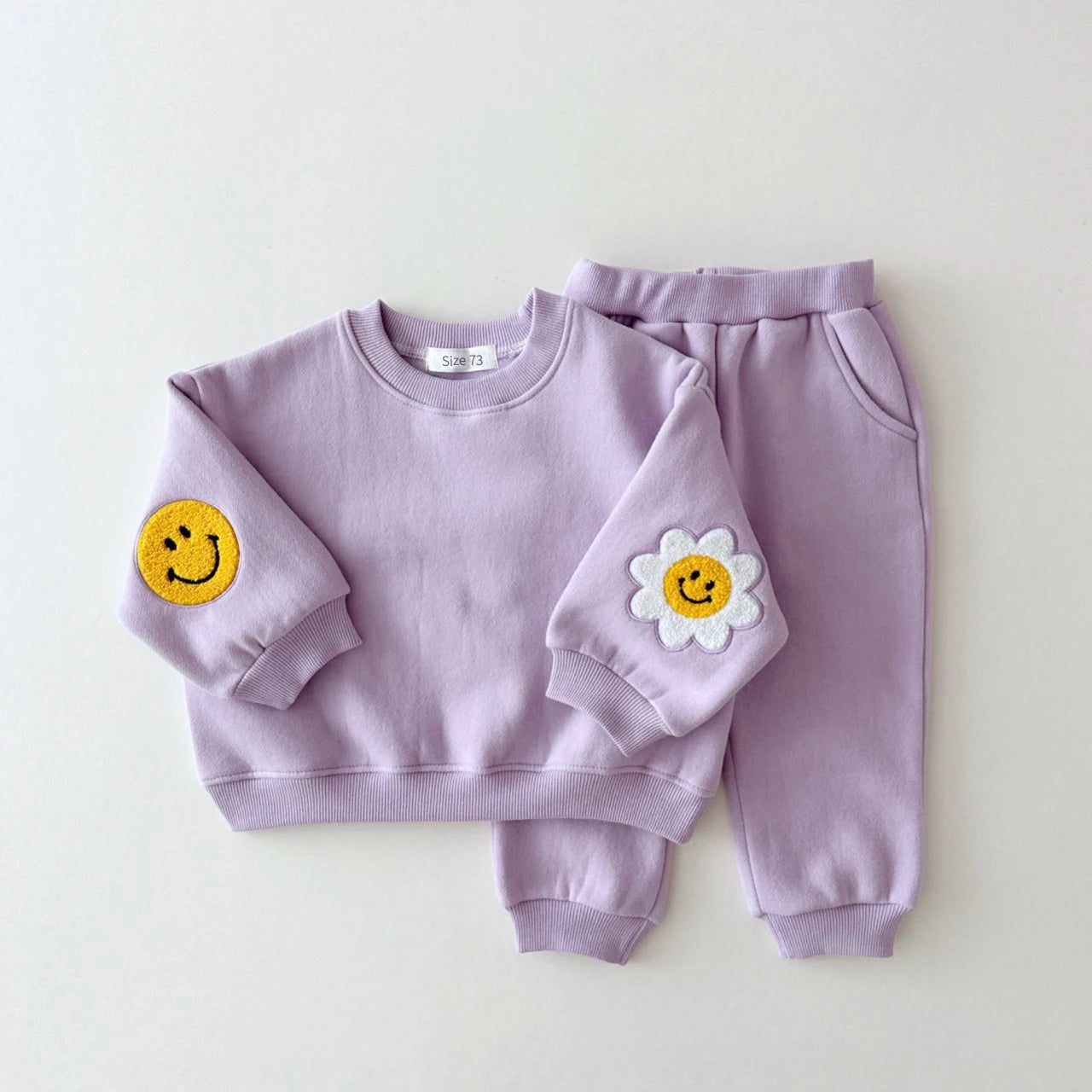 Winter Warm Baby Girl Boy Clothes Set Embroidery Thicken Fleece Sweatshirt + Pant Baby Boy Tracksuit Toddler Girl Clothes Korea