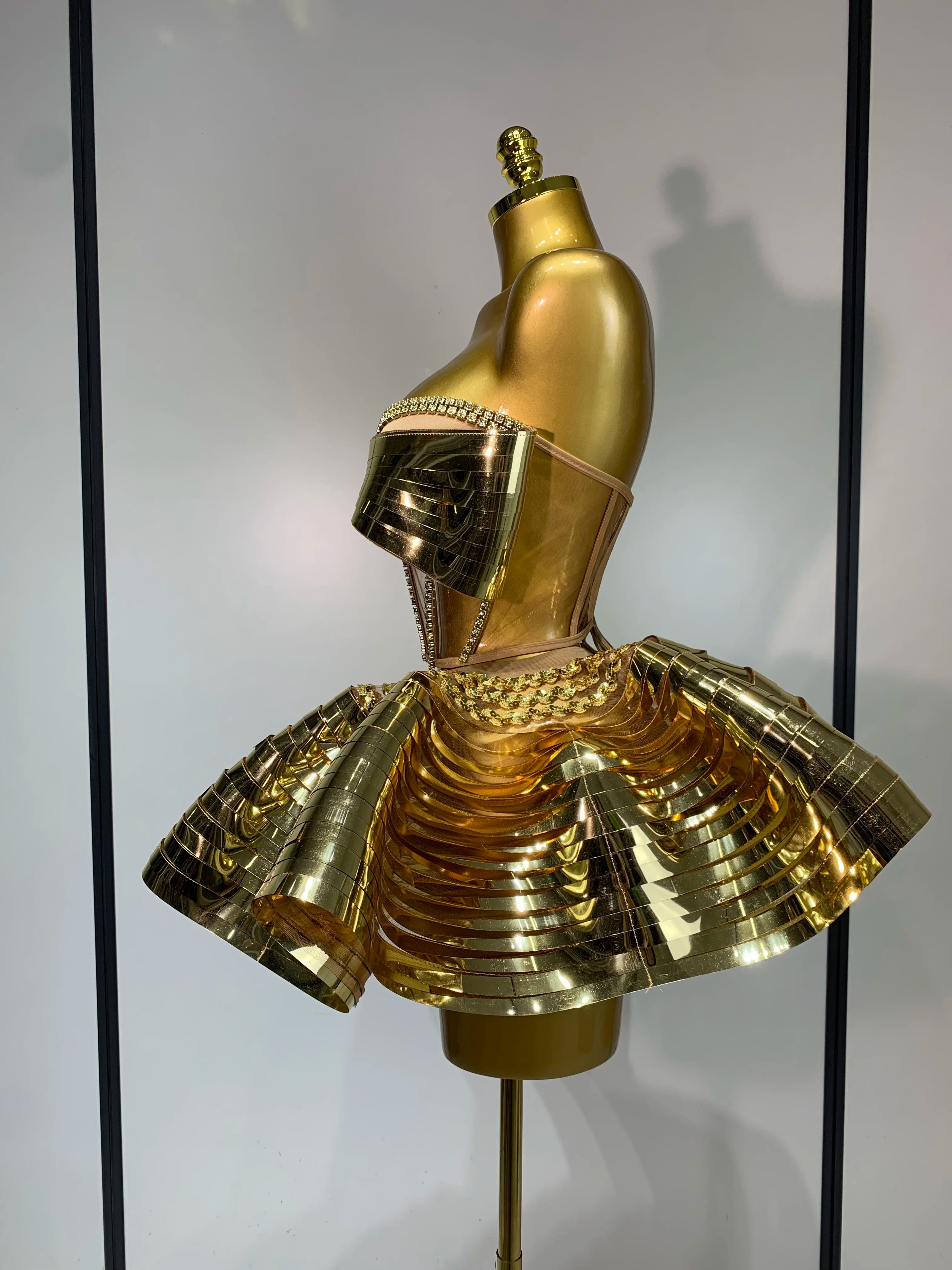 Women Stage Performance Costume Two Piece Set Silver Sequins Rhinestone Fancy Outfit Sexy Backless Shiny Birthday Party Dresses