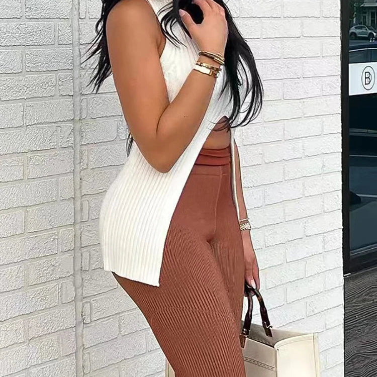 Heliar Women Ribbed Chic Design Tank Top Women Knitted Halter Sexy Tops Camis Tube Tops Women Summer