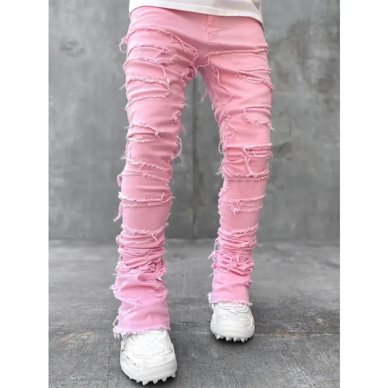 Fall Men Pink Jeans Pants Hip Hop Y2K Jeans US EURO Men's Trousers Clothing ropa hombre