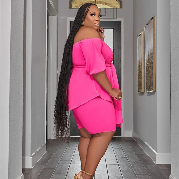 Wmstar Plus Size New In Matching Sets Two Piece Sets Women Loose Top Shorts Tracksuit Casual Summer Wholesale Dropshipping 2023