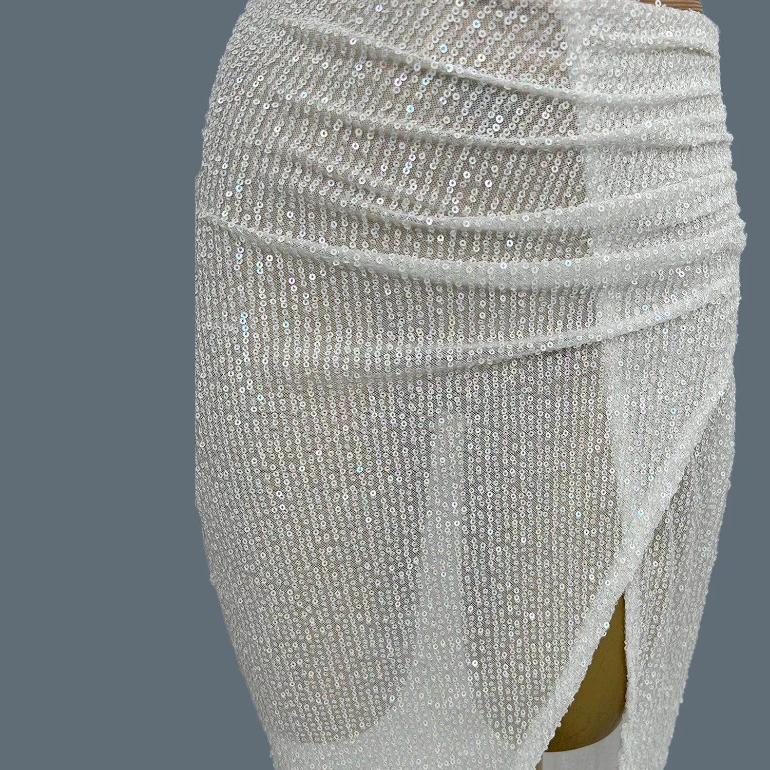 Stunning Sparkly Rhinestone Sequins Streamer Theme Party Hollow Out Tops Skirt 2Pieces Set Suit Festival Event Bodycon Tangguo